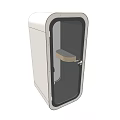 White Public Locker Facility With Open Door And Wooden Shelf Design
