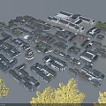 Aerial Planning of Urban Building Layout With Green Trees and Architectural Design