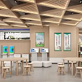 Book Art Display Space With Central Circular Bookshelf Arched Windows Green Plants And Natural Light