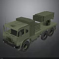 Military Green Heavy Duty Truck Featuring Large Launch System And Equipment