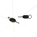 Green And Black Keys With Key Rings And Functional Design Features