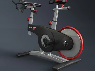 LifeCycle Exercise Bike With Black Silver Red Design And Large Flywheel For Fitness 3d model