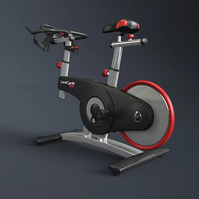 LifeCycle Exercise Bike With Black Silver Red Design And Large Flywheel For Fitness 3d model