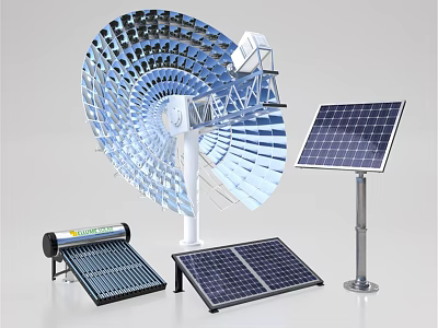 Innovative Building Components Featuring Solar Panels Wind Turbine And Solar Water Heater 3d model
