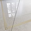 Tile Floor Components With Greek Key Pattern Border And Polished Checkered Inlaid Design 3d model
