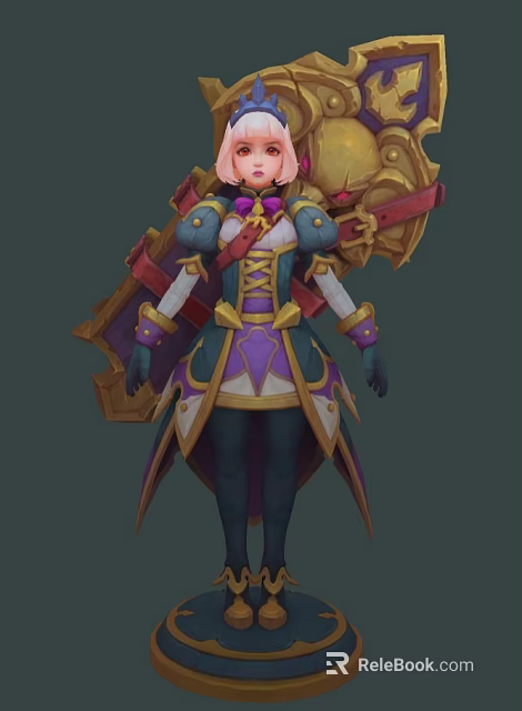 Detailed Fantasy Female Character With Mythical Creature In Ornate Armor Design Outfit 3d model 
