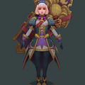 Detailed Fantasy Female Character With Mythical Creature In Ornate Armor Design Outfit