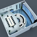 Modern monitoring room control room monitoring command center display screen console display screen 3d model
