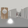 Modern Wedding Dress Shop Interior With Hanging Dresses Comfortable Sofa And Large Mirror