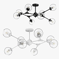 Modern chandelier bright star Beta glass transparent cover 3d model