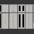 Various Design White Hinged Doors With Different Panel Styles For Home Interior 3d model