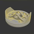 Shiny Silver Metal Mechanical Part With Precision Engineered Hollow Structure On Dark Background