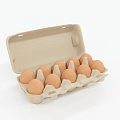 Open Brown Egg Carton with Fresh Farm Eggs in Eco Friendly Packaging 3d model