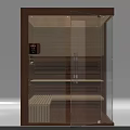 Modern Wooden Shower Sauna with Glass Door LED Lighting and Interior Design