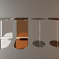Modern Metal Side Tables With Silver Gold Copper Finishes And Curved Round Bases