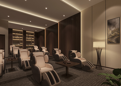 Modern AV Room Lounge 3d model