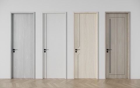 Flat Door Simple Single Door 3d model