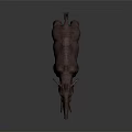 Prehistoric Mammoth With Long Tusks And Brown Fur Standing On Gray Background