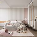 Modern Children's Room Girl's Room Screen Partition Changhong Screen Decorative Cabinet Entrance Cabinet Doll Children's Room Pink Wardrobe 3d model