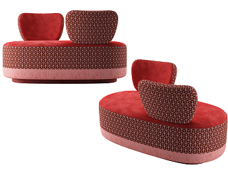 Modern double sofa 3d model