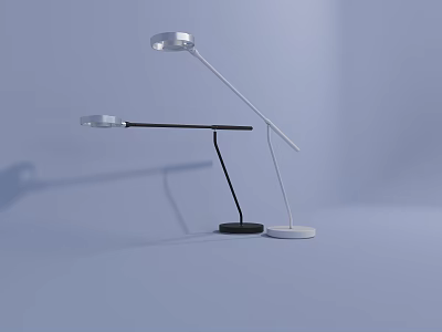 Modern Black And White Desk Lamps With Adjustable Sleek Arm And Stable Base Design 3d model