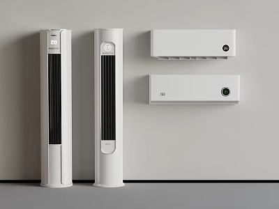Modern White Tower And Wall Mounted Heating Devices For Home Use 3d model