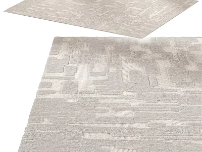 Contemporary Square Carpet With Light Gray Textured Pattern For Modern Living Room Decor 3d model