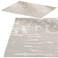 Contemporary Square Carpet With Light Gray Textured Pattern For Modern Living Room Decor