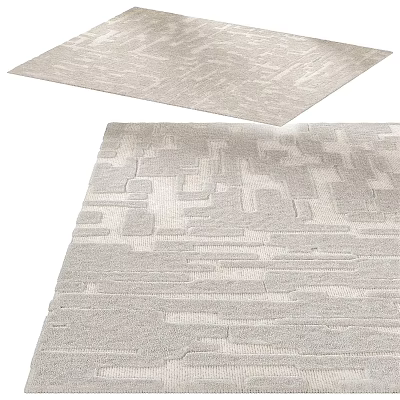 Contemporary Square Carpet With Light Gray Textured Pattern For Modern Living Room Decor 3d model