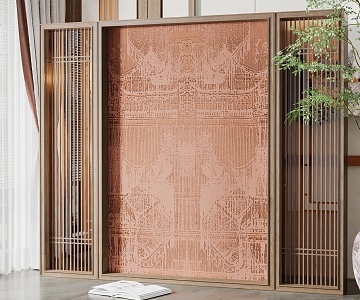 New Chinese Partition Screen 3d model