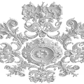 European-style lamp panel round ceiling 3d model