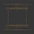 Traditional Wooden Architectural Framework With Horizontal Beams And Vertical Supports