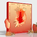 Instagrammable Red Background Photo Spot With Bottle Silhouette Maple Leaves Umbrella Decorations And Dates