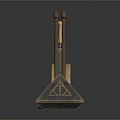 Modern Sculpture Carving Art With Metal Geometric Shapes And Decorative Details