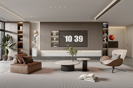 Home Living Room TV Background Wall Simple Living Room Coffee Table Combination Sofa TV Cabinet Minimalist Living Room 3d model