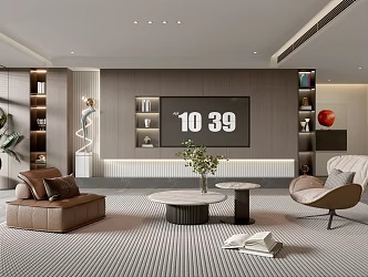 Home Living Room TV Background Wall Simple Living Room Coffee Table Combination Sofa TV Cabinet Minimalist Living Room 3d model