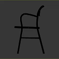 Modern Minimalist Armchair With Purple Perforated Seat Backrest And Curved Metal Frame