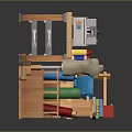 Wooden Desk With Multiple Drawers And Storage Compartments For Organized Workspace 3d model