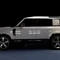 Silver Modern SUV With Sleek Body LED Headlights And Black Wheels Front View