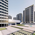 Modern High Rise Residential Complex With Green Spaces And Surrounding Roads