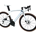 Modern White Bicycle With Black Wheels Orange Rim Accents And Drop Handlebars