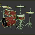 Professional Red Complete Drum Set With Multiple Drums Cymbals And Stainless Steel Hardware