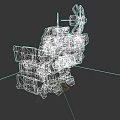 Game Movie Character With Mechanical Armor Structure Yellow Lights And Sturdy Legs