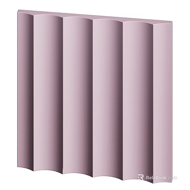 Soft Purple Vertical Columnar Wall Decor For Modern Home Interior Design 3d model 