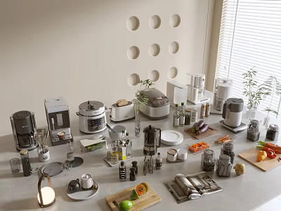 Modern Ornaments Combination Kitchen Supplies Kitchenware Tableware Kitchen Appliances Art Ornaments Dining Table Ornaments Tea Set 3d model