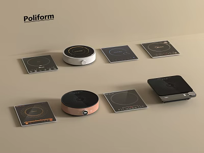 Stylish Poliform Induction Cooktops For Modern Kitchen Appliances With Various Designs 3d model
