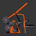Orange And Black Sports Equipment With Frame Handles And Weight Plates For Home Gym