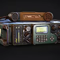 Military Portable Radio Transceiver With Digital Display And Handheld Microphone