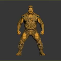Muscular Male Character Golden Statue With Detailed Design And Shiny Surface