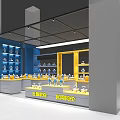 Cool Play Future City Mall Shop With Yellow Blue Display Shelves And Toy Models